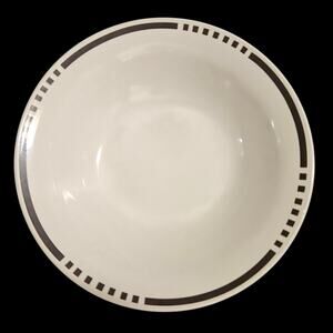 Vitromaster Top Hat Soup Bowls Set of 4 Black Rim Stoneware